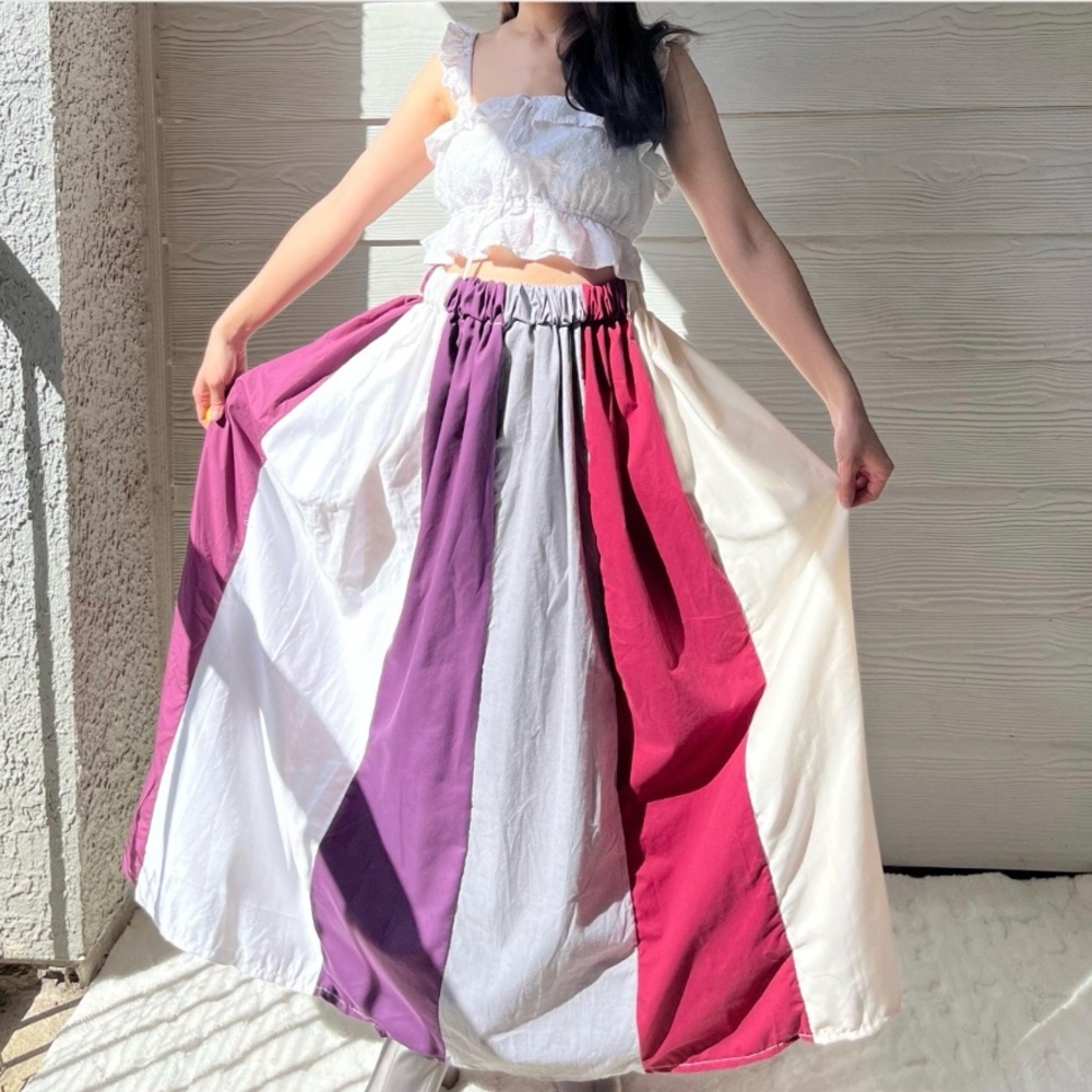 Handmade Muted Pastel Poet Maxi Skirt SKU 06206 - Picture 2 of 10